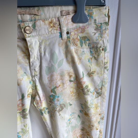 Zara Woman Slim Fit Floral Jeans Size US 6 Eur 38 - Picture 7 of 10